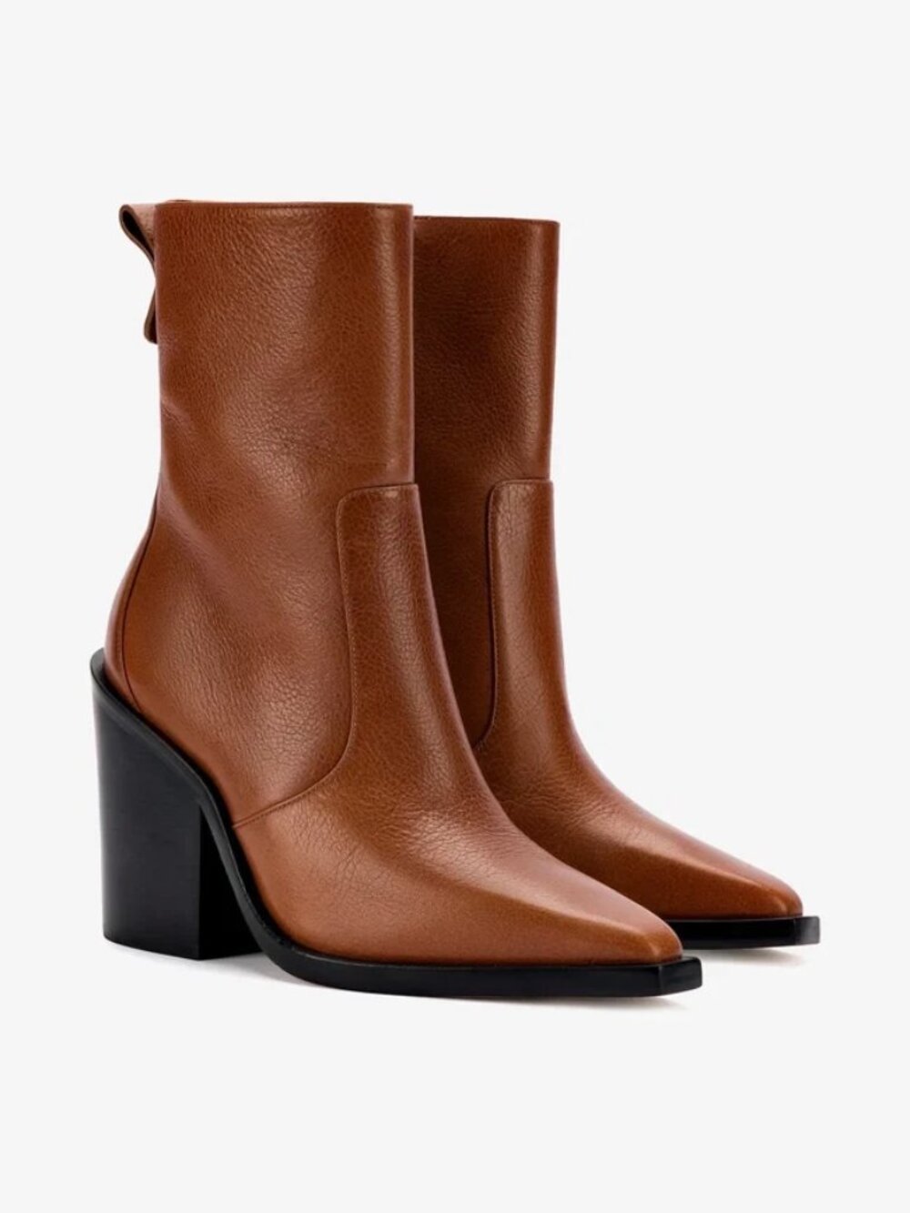 Larroude James Mocca Brown Leather Pointed Toe Boot Sz 5.5 NEW